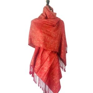 Beautiful Burnt Orange & Antique Gold Pashmina